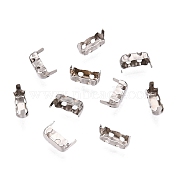 Brass Sew on Prong Settings, Claw Settings, Baguette Rectangle Sew On Setting Fancy Stone, Platinum, Tray: 4x2mm, 5.5x2x3.5mm, Hole: 0.8mm, about 1000pcs/set(KK-N254-165A-P)