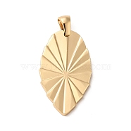 304 Stainless Steel Pendants, Leaf Charms, Golden, 30x17.5x2mm, Hole: 4x3mm(STAS-L272-020G)