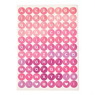 Scrapbooking Round with Capital Letter Self Adhesive Stickers, for Diary, Album, Notebook, DIY Arts and Crafts, Deep Pink, 14x10x0.01cm, Tags: 10mm, 88pcs/sheet(DIY-I071-A02)