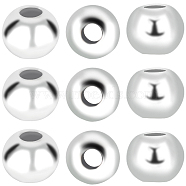 40Pcs 925 Sterling Silver Beads, Round, Silver, 2x2mm, Hole: 0.5mm(STER-BBC0002-04A)
