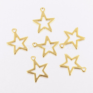 201 Stainless Steel Charms, Star, Golden, 14.5x12.5x0.8mm, Hole: 1.2mm(X-STAS-F162-13G)