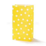 Rectangle Kraft Paper Bags, None Handles, Gift Bags, Polka Dot Pattern, Yellow, 13x8x24cm(CARB-K002-03B-06)