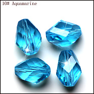 K9 Glass, Imitation Austrian Crystal Beads, Grade AAA, Faceted, Bicone, Deep Sky Blue, 8x10.5mm, Hole: 0.9~1mm(SWAR-F077-11x8mm-10)