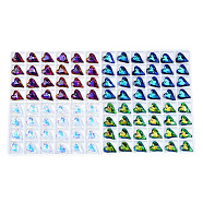 96Pcs Electroplated K9 Glass Pendants, Silver Plated Back, Faceted, Heart, Mixed Color, 17.5x14.5x6mm, Hole: 1.4mm, about 24pcs/board, 4board/box(EGLA-N006-029)