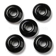 Natural Obsidian Pendants, Donut/Pi Disc Charms, 18~18.5x6mm, Hole: 5.5~6mm(G-C066-01C)