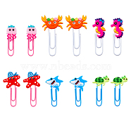 36Pcs 6 Style Sea Animal Shape Iron Paperclips, Cute Paper Clips, Funny Bookmark Marking Clips, 55~65x18~33x5~5.5mm, 6pcs/style(AJEW-FH0003-17)