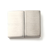 304 Stainless Steel Magnetic Clasps with Glue-in Ends, Rectangle, Stainless Steel Color, 21x16.5x4.5mm, Hole: 2.5x15mm(STAS-I011-15)