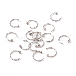 C-Shaped 304 Stainless Steel Ear Cuff Findings, Stainless Steel Color, 9x10x2mm, Inner Diameter: 8.4mm, Pin: 0.7mm(X-STAS-G266-17B-P)