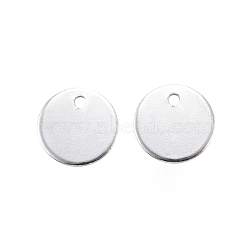 Tarnish Resistant 304 Stainless Steel Charms, Flat Round, Stamping Blank Tag, Stainless Steel Color, 8x0.8mm, Hole: 1mm(STAS-F039-91-8mm-P)