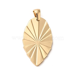 304 Stainless Steel Pendants, Leaf Charms, Golden, 30x17.5x2mm, Hole: 4x3mm(STAS-L272-020G)