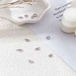 10Pcs Brass Micro Pave Grade AAA Cubic Zirconia Charms, Lead Free & Nickel Free & Cadmium Free, Flat Round, Real Platinum Plated, 6.5~7.5x4.3x2mm, Hole: 1mm(ZIRC-LP0001-31P)