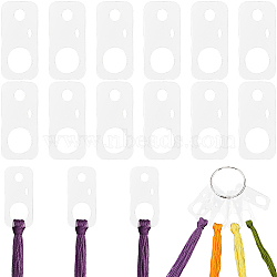 3 Bags Acrylic Thread Winding Boards, with 1Pc Iron Loose Leaf Book Binder Hinged Rings, for Cross Stitch Embroidery Cotton Thread Craft DIY Sewing Storage, Rectangle, 60x29x2mm(AJEW-GF0011-67D)
