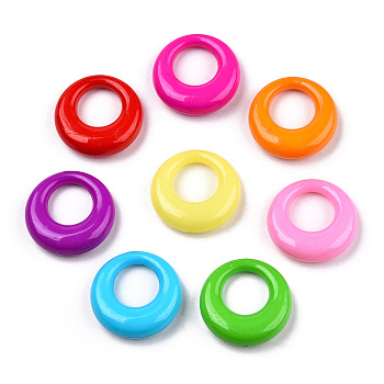 Opaque Acrylic Pendants, Ring, Mixed Color, 25x7.5mm, Hole: 12.5mm, about 260pcs/500g