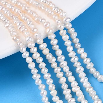 Natural Cultured Freshwater Pearl Beads Strands, Potato, Creamy White, 2~3mm, Hole: 0.3~0.4mm, about 77~80pcs/strand, 7.28~7.48''(18.5~19cm)