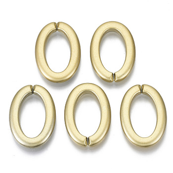 Opaque Spray Painted Acrylic Linking Rings, Quick Link Connectors, for Cable Chains Making, Oval, Gold, 29x19.5x3.5mm, Inner Diameter: 20x10.5mm, about 455pcs/500g
