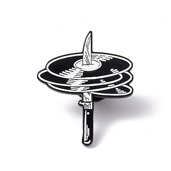 Punk Musical Instruments Enamel Pin, Electrophoresis Black Alloy Brooch for Backpack Clothes, Tools Pattern, 30x25x2mm, Pin: 1.2mm