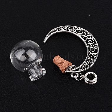Round with Moon Glass Wishing Bottle European Dangle Charms(PALLOY-JF00167-01)-2