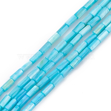 Deep Sky Blue Column Freshwater Shell Beads