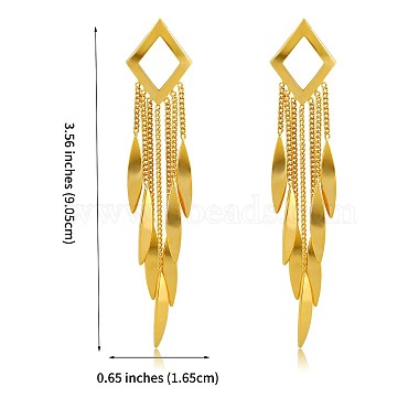 Brass Rhombus Chandelier Earrings(JE1093A)-2