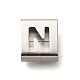 Letter Style 304 Stainless Steel Square Slide Charms(STAS-L132-19N)-1