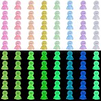 80Pcs 8 Colors Luminous Resin Doll Ornaments, Glow in the Dark, Micro Landscape Display Decoration, Mixed Color, 9x13.5~14x16~16.5mm, 10pcs/color(RESI-SZ0003-49)