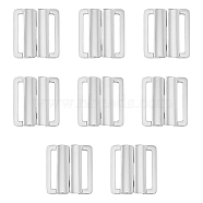 8Pcs Alloy Bikini Clips, Bra Clasp Replacement Part, Lingerie Snap Closure, Platinum, 37x29x4mm, Hole: 4mm and 25x3.5mm(FIND-FH0009-24P)