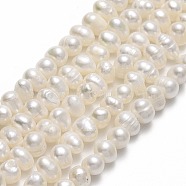 Natural Cultured Freshwater Pearl Beads Strands, Potato, Beige, 5~5.5x5.5~6x5~5.5mm, Hole: 0.7mm, about 69~71pcs/strand, 13.98~14.25 inch(35.5~36.2cm)(PEAR-F018-17D-02)