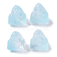 Baking Paint Glass Beads, Triangular Zongzi, Light Blue, 15.5~16x15x14mm, Hole: 1.2mm(GLAA-S202-15I)