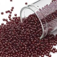 TOHO Round Seed Beads, Japanese Seed Beads, (25D) Silver Lined Garnet, 11/0, 2.2mm, Hole: 0.8mm, about 1110pcs/10g(X-SEED-TR11-0025D)