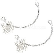 2Pcs Alloy Spider Charm Shoe Chains, for Shoe Decoration, Platinum, 175mm(FIND-AN0001-06)