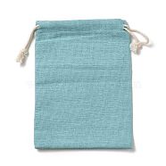 Rectangle Cloth Packing Pouches, Drawstring Bags, Sky Blue, 16x12.85x0.45cm(ABAG-A008-01C-03)