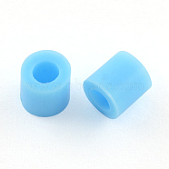 PE DIY Melty Beads Fuse Beads Refills, Tube, Sky Blue, 8.5~9x9~9.5mm(X-DIY-R013-10mm-A43)