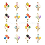40Pcs 8 Colors Alloy Enamel Pendants, Balloon, Light Gold, Mixed Color, 23.5x13x2mm, Hole: 1.6mm, 5pcs/color(ENAM-CJ0002-37)