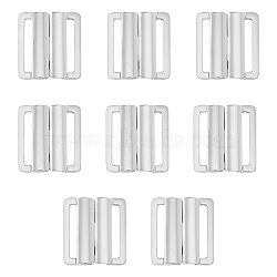 8Pcs Alloy Bikini Clips, Bra Clasp Replacement Part, Lingerie Snap Closure, Platinum, 37x29x4mm, Hole: 4mm and 25x3.5mm(FIND-FH0009-24P)