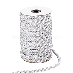 Nylon Thread, for Home Decorate, Upholstery, Curtain Tieback, Honor Cord, White, 8mm, 20m/roll(NWIR-BC0002-03A)