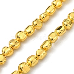 Synthetic Non-magnetic Hematite Beads Strands, Long-Lasting Plated, Oval, Real 24K Gold Plated, 6~7x6~7x6~7mm, Hole: 0.8~0.9mm, about 64~65pcs/strand, 16.14~16.54 inch(41~42cm)(G-C024-07A)