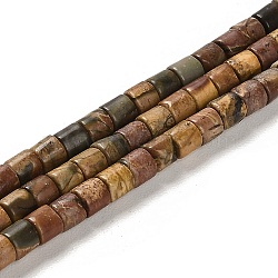 Natural Picasso Stone/Picasso Jasper Beads Strands, Column, 4x4mm, Hole: 0.9mm, about 100pcs/strand, 15.94 inch(40.5cm)(G-F765-F02-01)