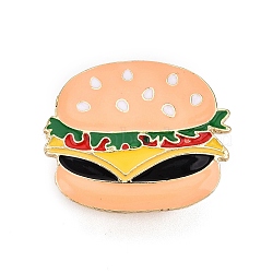 Food Series Enamel Pins, Alloy Brooches for Backpack Clothes, Hamberger, 24x28mm(JEWB-N001-22C-G)