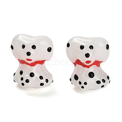 Handmade Lampwork Beads, Dogs, WhiteSmoke, 17.5-18x14.5-15x11-11.5mm, Hole: 1.2mm(LAMP-I028-04A)