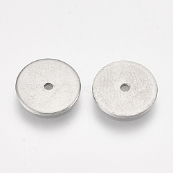 Non-Tarnish 304 Stainless Steel Spacer Beads, Flat Round/Disc, Stainless Steel Color, 10x1mm, Hole: 1mm(STAS-S079-84C)