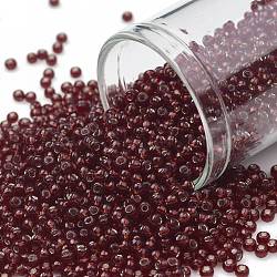 TOHO 11/0 Round Beads, Japanese Seed Beads, (25D) Silver Lined Garnet, 11/0, 2.2mm, Hole: 0.8mm, about 1110pcs/10g(X-SEED-TR11-0025D)