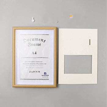 Wood Vertical Photo Frames, with Glass, Folding Tabletop Display Photo Frame, Rectangle, BurlyWood, 318x232x27.5mm