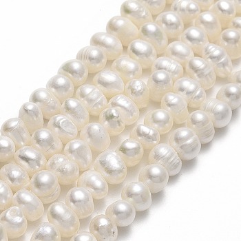 Natural Cultured Freshwater Pearl Beads Strands, Potato, Beige, 5~5.5x5.5~6x5~5.5mm, Hole: 0.7mm, about 69~71pcs/strand, 13.98~14.25 inch(35.5~36.2cm)