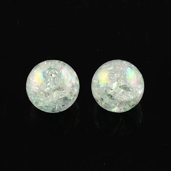 Bubblegum AB Color Transparent Crackle Acrylic Round Beads, Clear AB, 20mm, Hole: 2.5mm, about 100pcs/500g