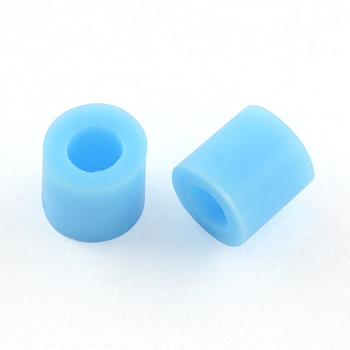 PE DIY Melty Beads Fuse Beads Refills, Tube, Sky Blue, 8.5~9x9~9.5mm