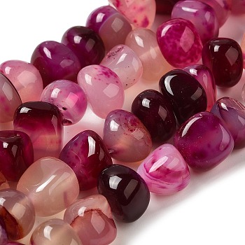 Natural Agate Beads Strands, Dyed & Heated, Nuggets, Tumbled Stone, Pale Violet Red, 6.5~13x10~13x1.5~11mm, Hole: 1.6mm, about 22pcs/strand, 7.20~7.72''(18.3~19.6cm)