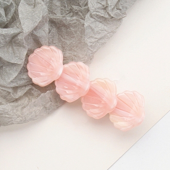 Shell Shape Cellulose Acetate Alligator Hair Clips, Hair Accessories for Girls, Misty Rose, 72x23x25mm
