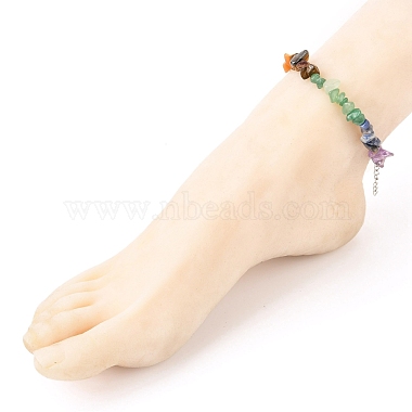 Natural Gemstone Beaded Anklets & Stretch Bracelets Jewelry Sets(SJEW-JS01133)-8