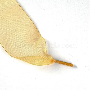 Flat Transparency Polyester Chiffon Shoelaces(DIY-WH0265-04J)-2