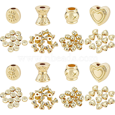 Real 18K Gold Plated Mixed Shapes Alloy Beads